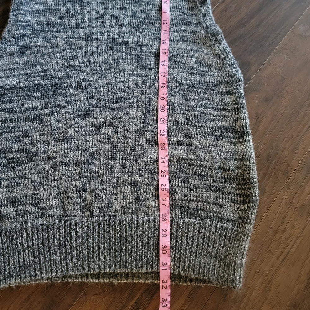 Poles Alpaca Silk Long Cable Knit Mock High Neck Tunic Sweater Vest Large - Picture 11 of 13